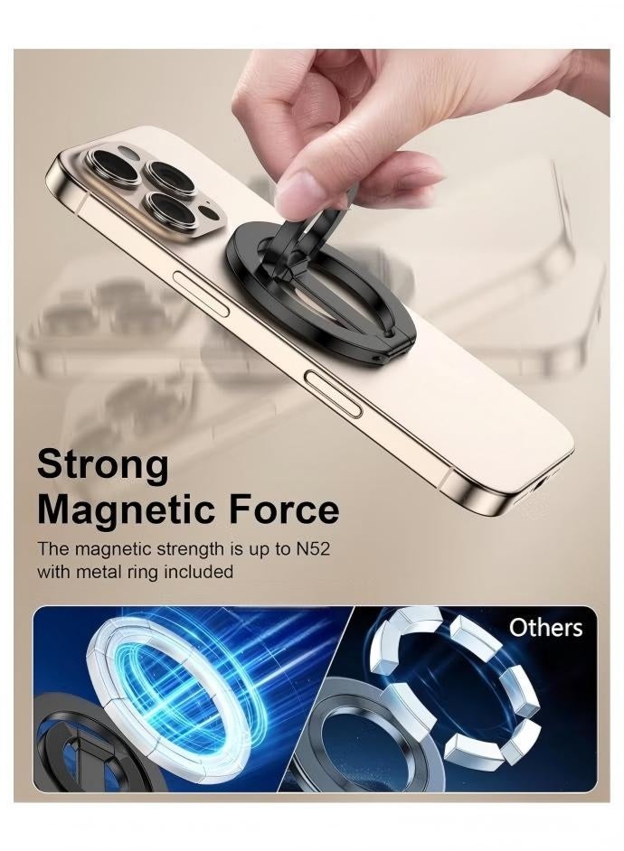 حامل هاتف MagSafe مزدوج الجوانب مزود بحلقة مغناطيسية قابلة للتعديل وحامل قابل للطي لأجهزة iPhone 16 Pro Max/15 Plus/14 Pro/13 Mini/12 و Samsung. - Image 4
